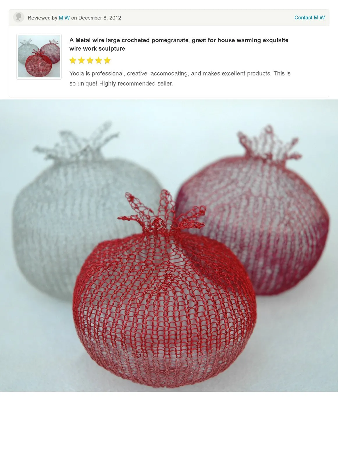 Crochet a decorative wire pomegranate - Learn to with wire home decor