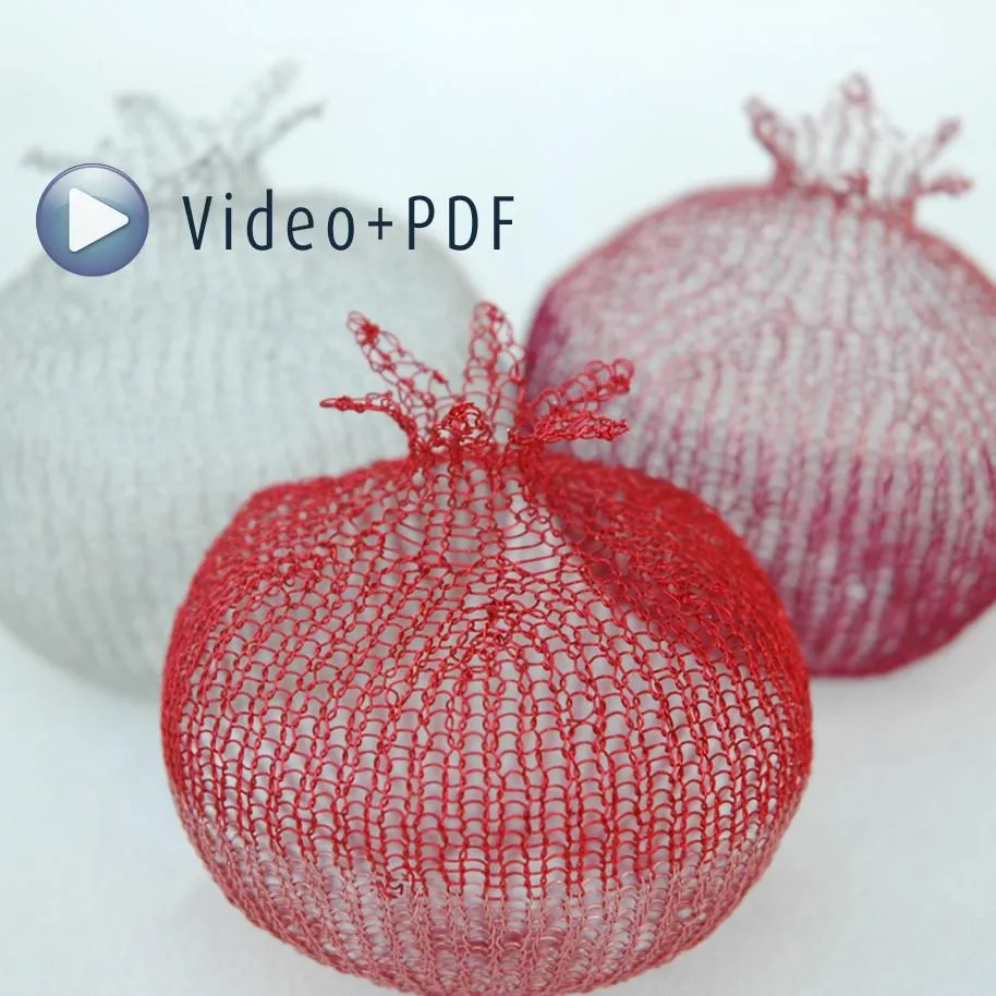 Crochet a decorative wire pomegranate - Learn to with wire home decor