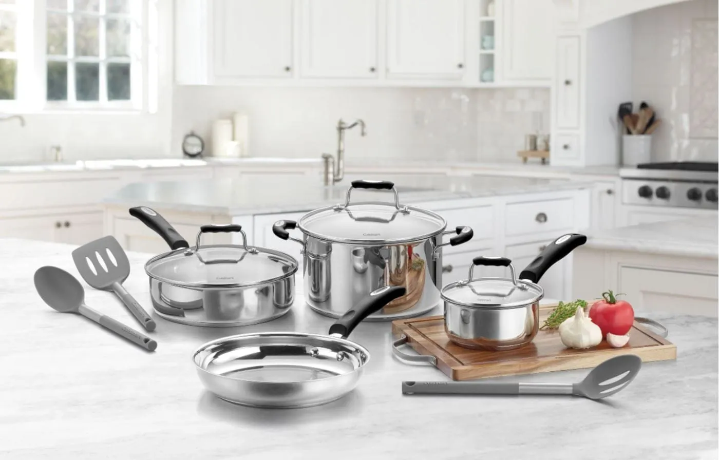 Cuisinart 10-Piece Cookware Set, Stainless Steel