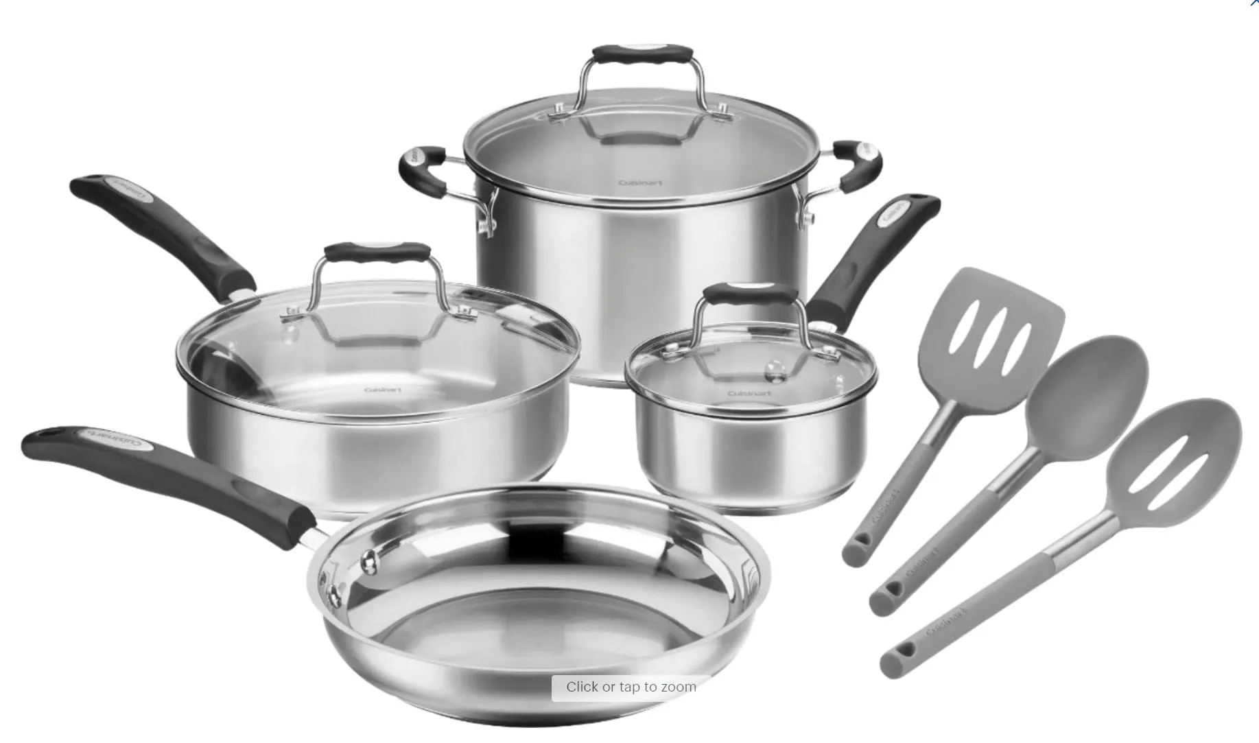 Cuisinart 10-Piece Cookware Set, Stainless Steel