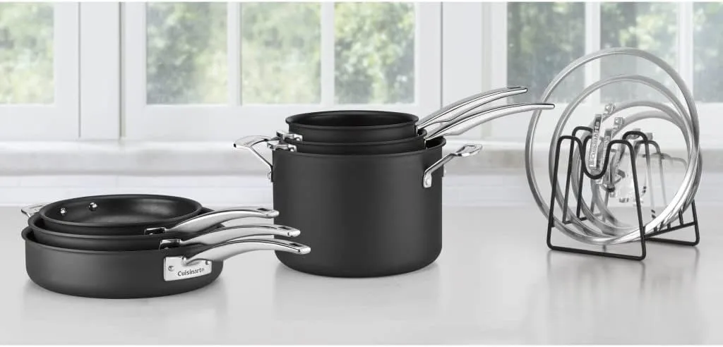 CUISINART Nonstick Hard-Anodized Nesting Cookware Set, 11 Piece, Black