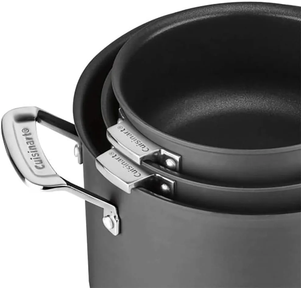 CUISINART Nonstick Hard-Anodized Nesting Cookware Set, 11 Piece, Black