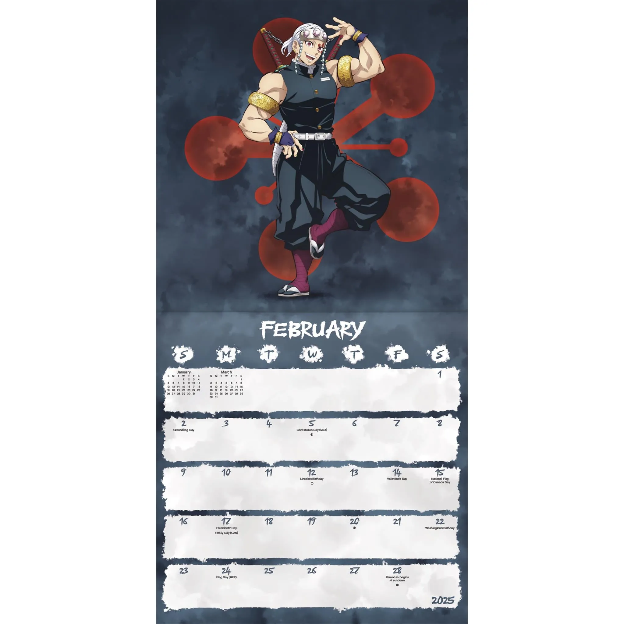 Demon Slayer Kimetsu No Yaiba Wall 2025 Calendar