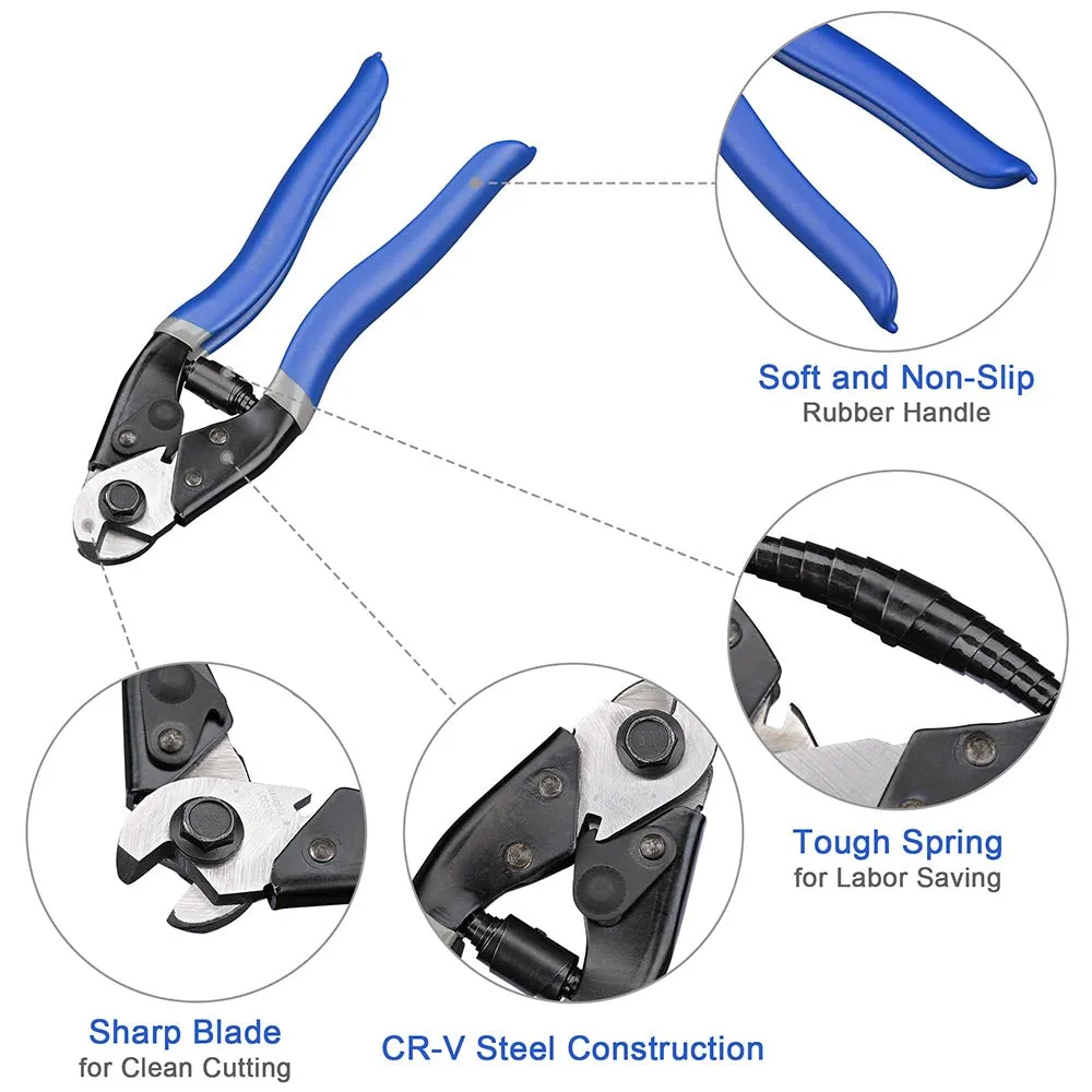 DIY Cable Cutter Tool 8in CR-V Steel Wire Cutting Plier