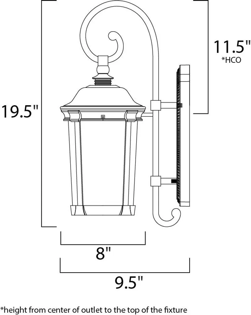 Dover E26 8" Single Light Outdoor Wall Sconce in Bronze