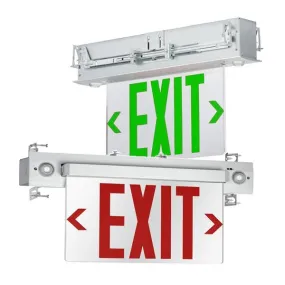 Emergilite CPNR6-2HO Glass Edge Lit Exit Combo Sign