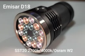 Emisar D18 Custom Emitter MIX SST20/2700k/4000k Osram W2 High Power LED Flashlight