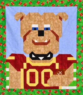 Football Bulldog Quilt Pattern CQ-E004w  - Wholesale Product