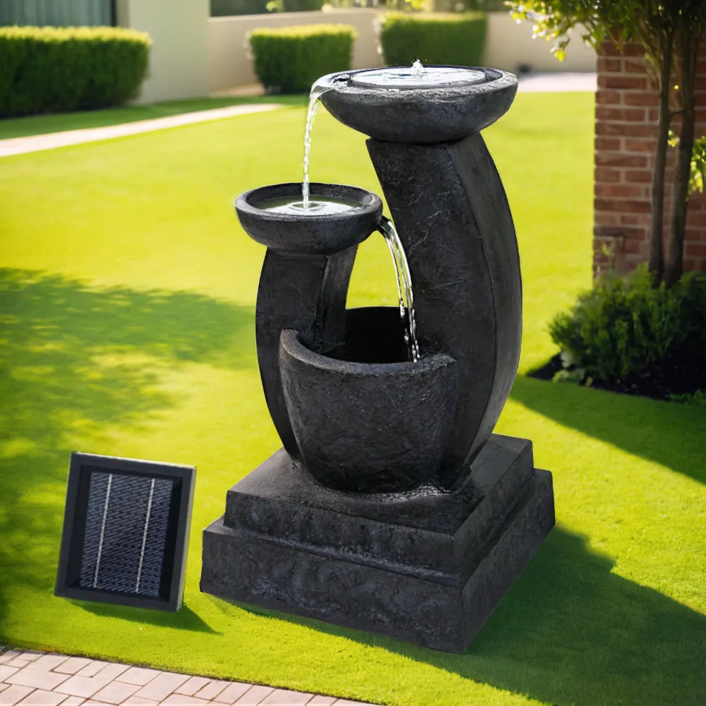 Gardeon 3 Tier Solar Powered Water Fountain with Light - Blue