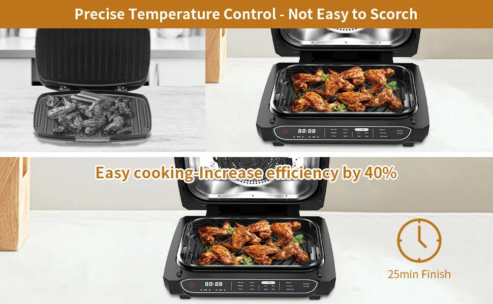 Geek Chef Airocook Smart 7-in-1 Indoor Electric Grill Air Fryer