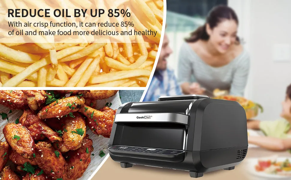 Geek Chef Airocook Smart 7-in-1 Indoor Electric Grill Air Fryer