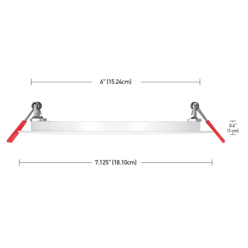 Globe Electric Ultra Slim Energy Star White 6 in. W Aluminum LED Canless Recessed Downlight 12 W