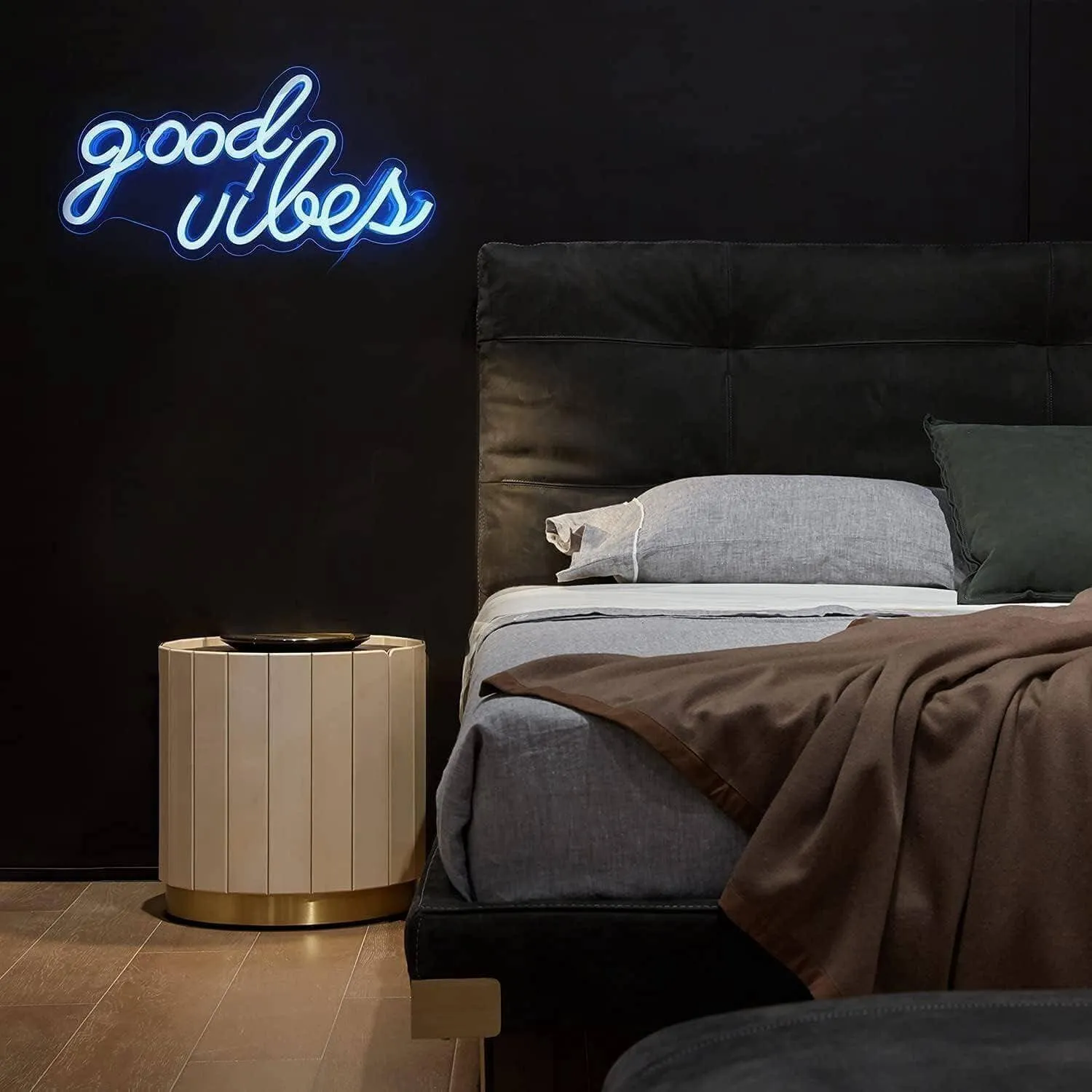 Good Vibes Neon Sign for Bedroom Wall Decor