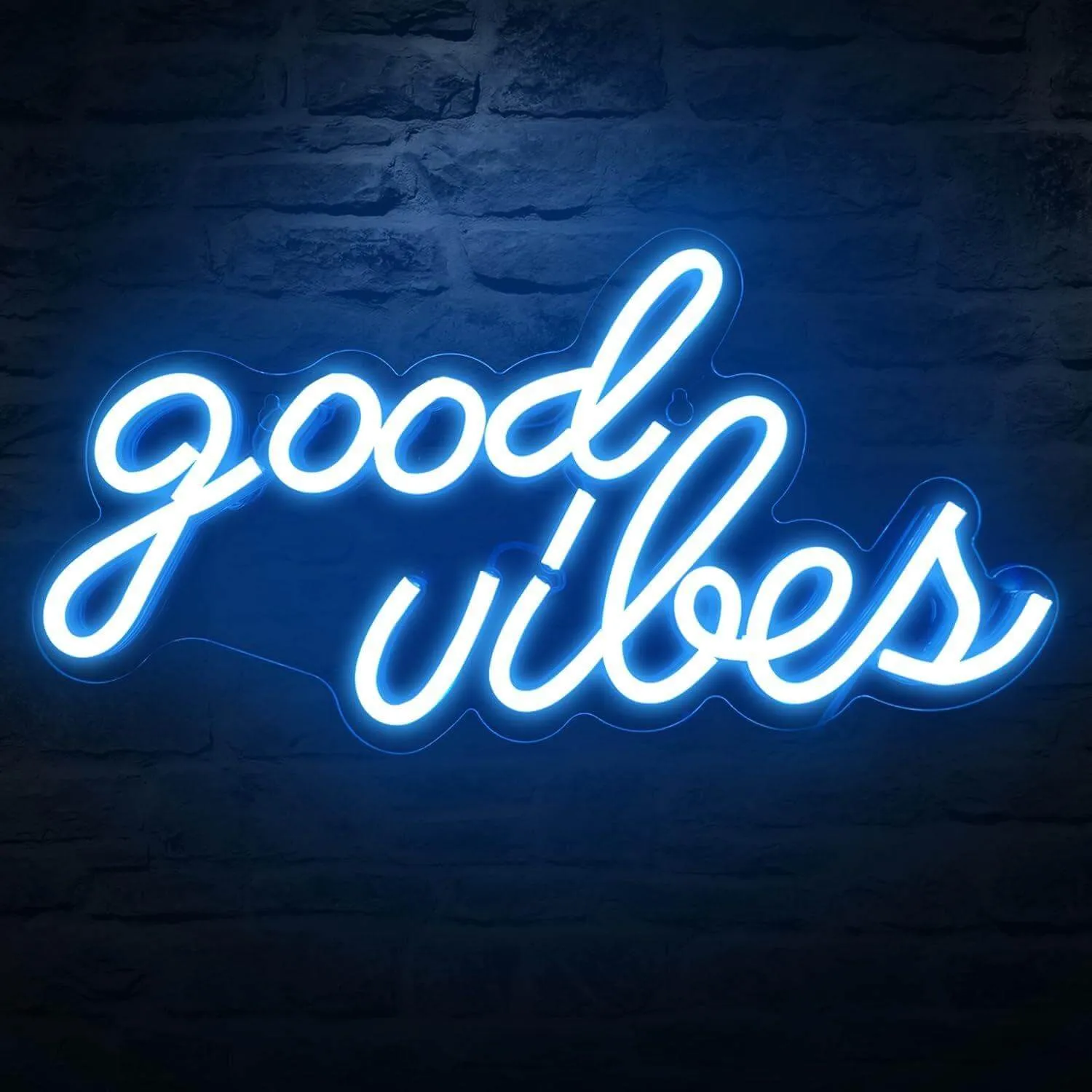 Good Vibes Neon Sign for Bedroom Wall Decor