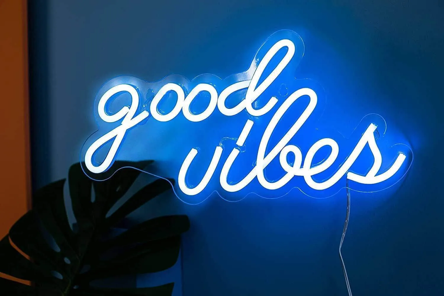 Good Vibes Neon Sign for Bedroom Wall Decor