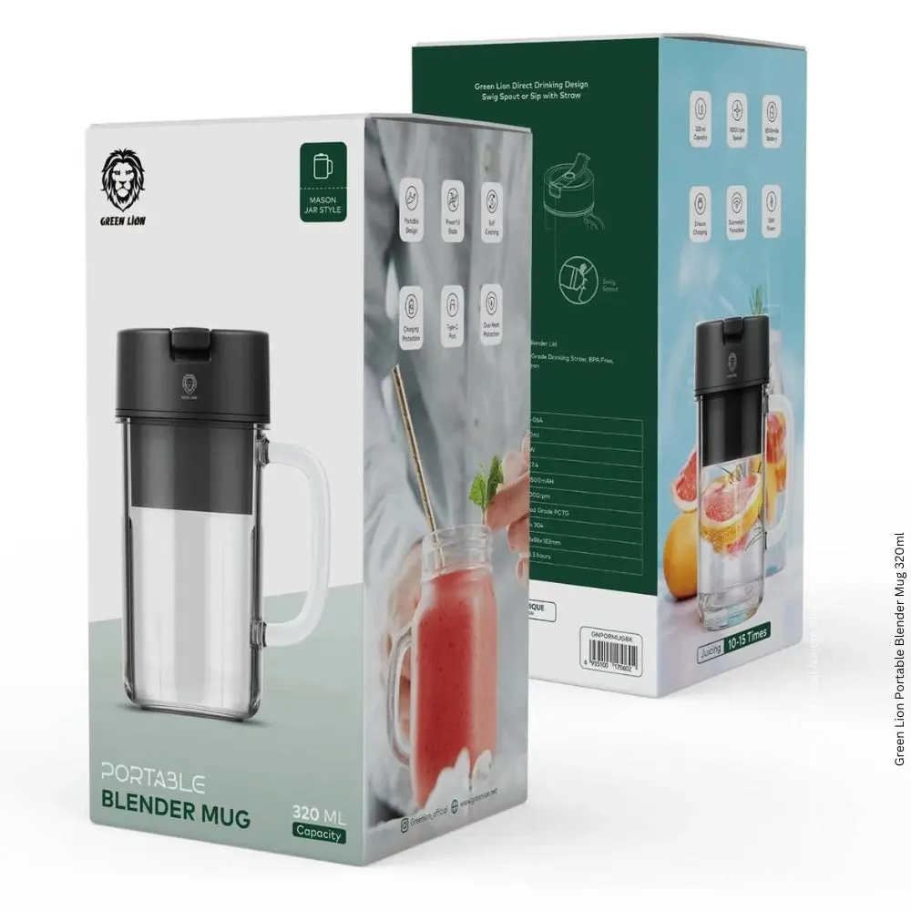 GREEN LION PORTABLE BLENDER MUG 320ML