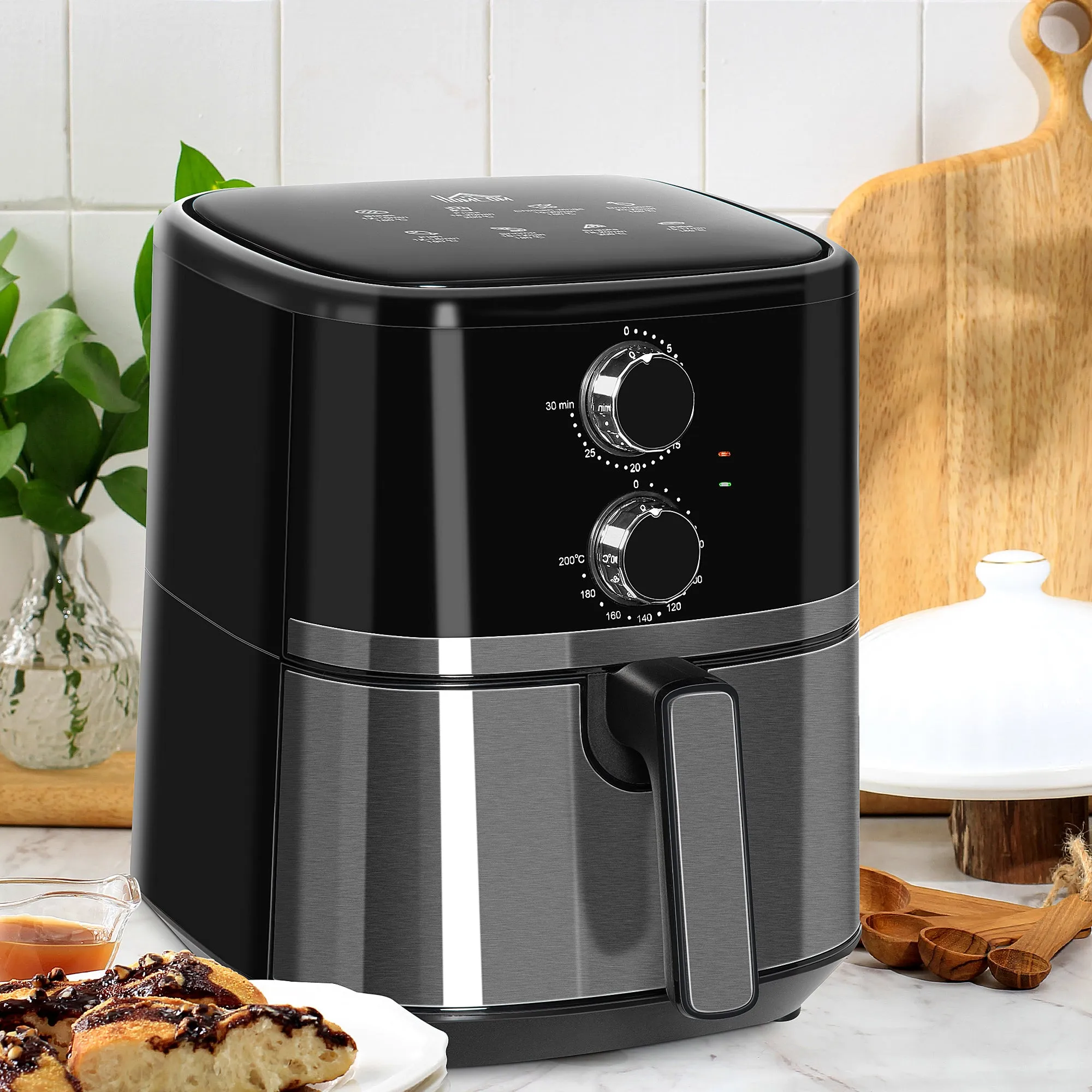 HOMCOM Air Fryer 1500W 4.5L Air Fryers Oven with Rapid Air Circulation Timer