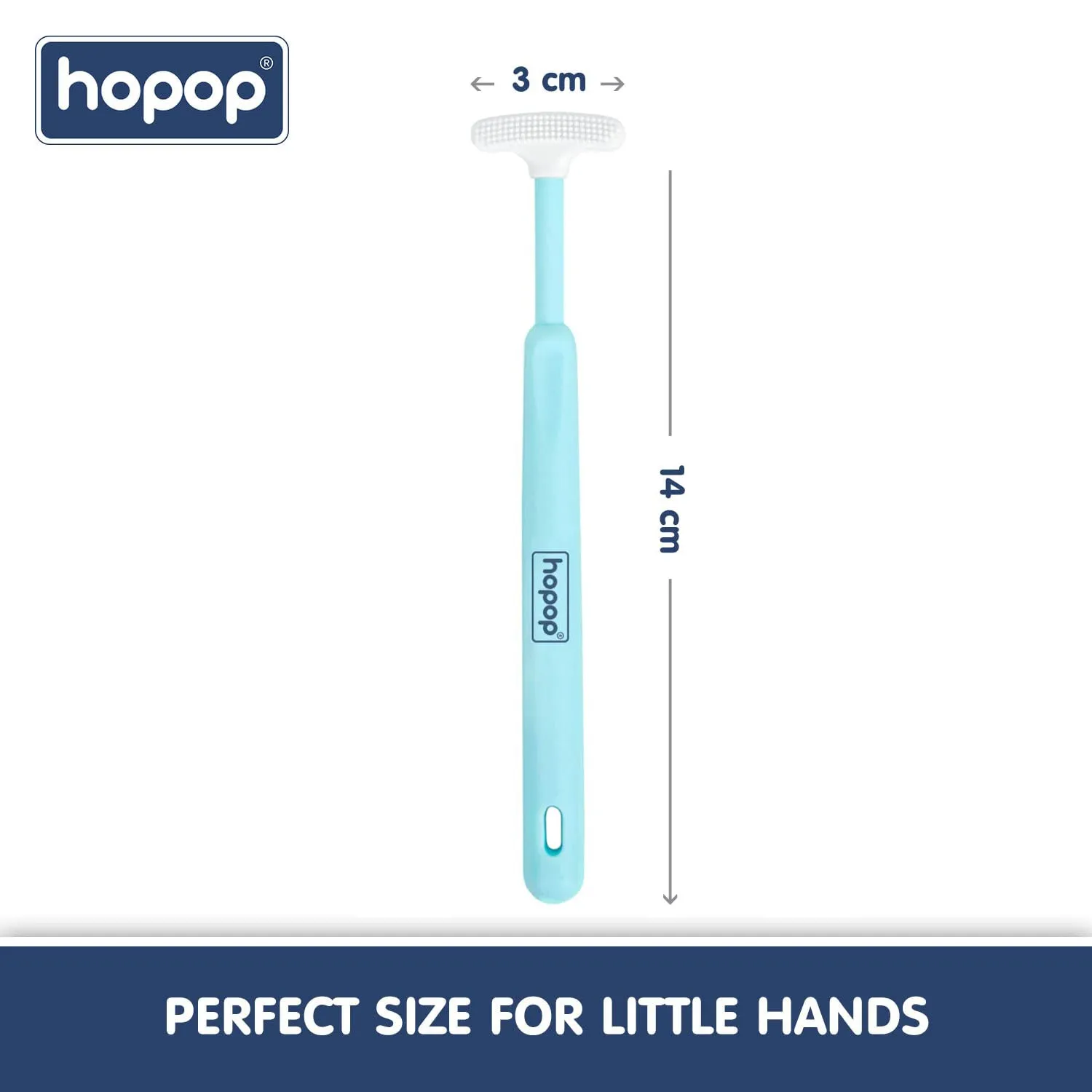 HOPOP Soft & Gentle Tender Tongue Cleaner For Babies - Blue 6m 