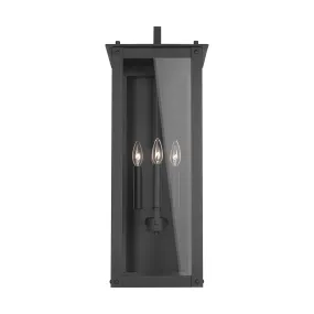 HUNT 4 LIGHT OUTDOOR WALL LANTERN, BLACK