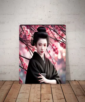 Japanese Geisha wall art, Art Print, Traditional geisha ,geisha  Wall Art Decor, Oriental  Flowers, Portrait