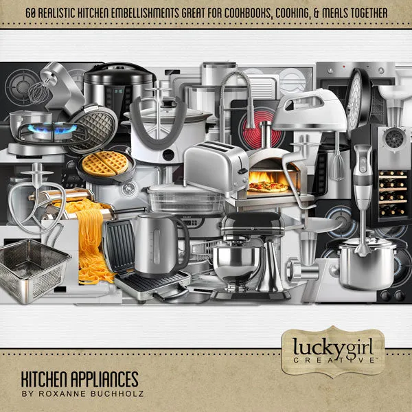 Kitchen Appliances Digital Scrapbook Kit