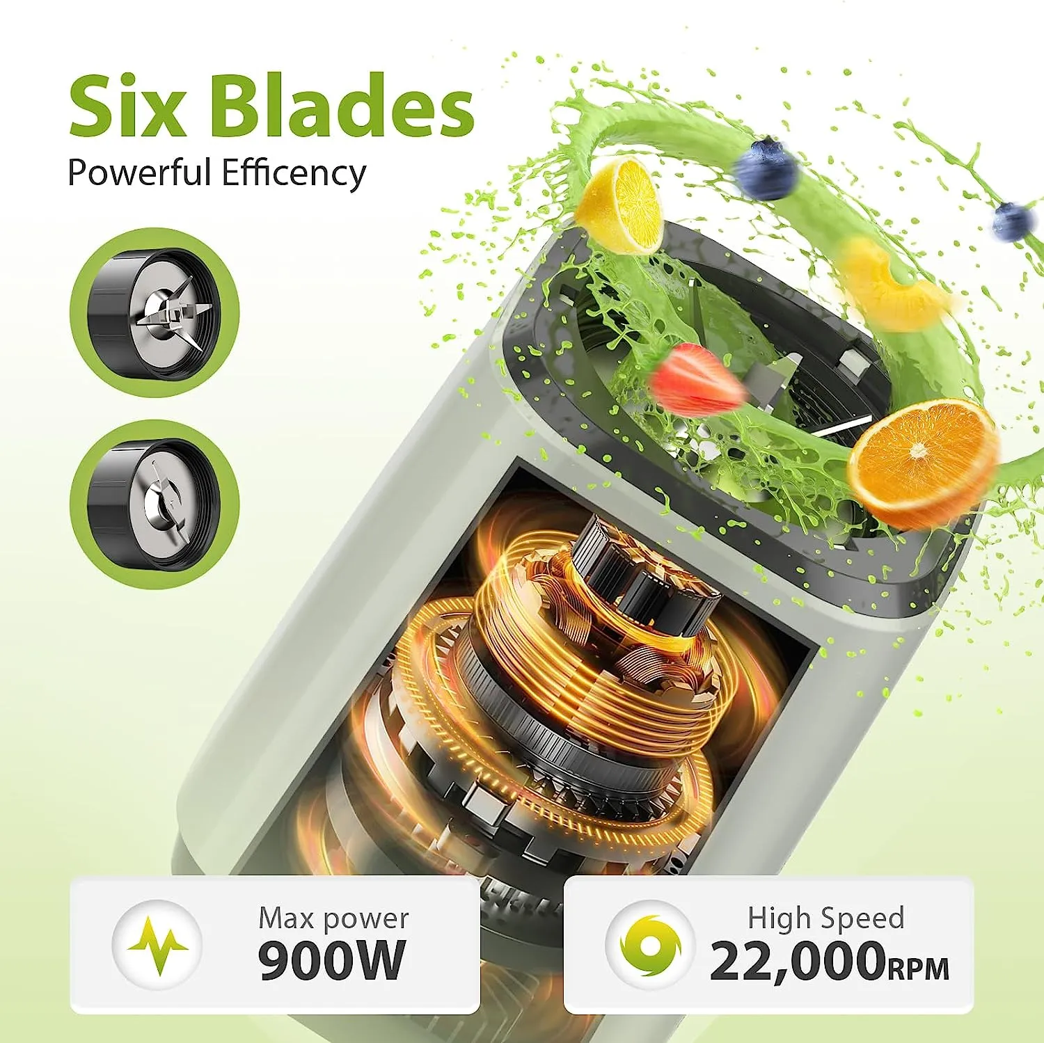 KOIOS BL328B 900W Countertop Blenders for Shakes and Smoothies