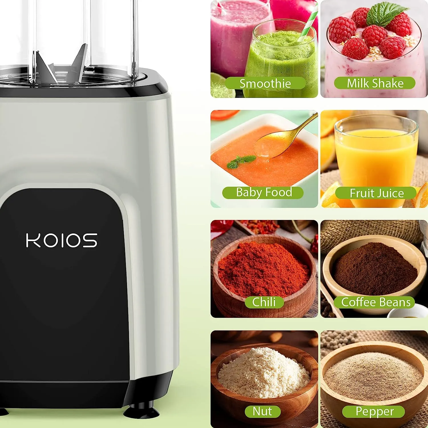 KOIOS BL328B 900W Countertop Blenders for Shakes and Smoothies