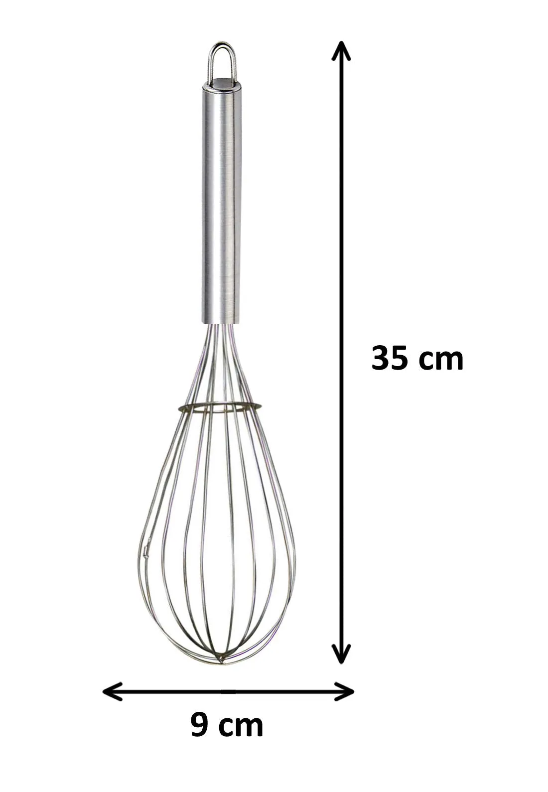 Kuber Industries 2.5 MM Stainless Steel Hand Blender Mixer Froth Whisker Latte Maker for Milk Coffee Egg Beater Juice,35 cm (Silver) - CTKTC31332