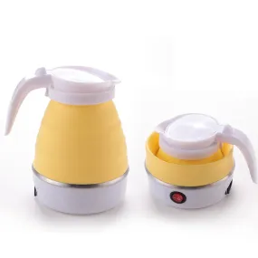 Kuber Industries Foldable Electric Kettle 600 ML | Silicone Body With 304-Stainless Steel Base | Leak Proof Design | Multipurpose Portable Electric Kettle for Travel, Office & Home | 600W | Yellow