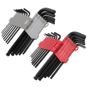 Kuber Industries Hex Key Allen Wrench Set with Ball End|Industrial Grade Allen Wrench Set|Bonus Free Strength Helping T-Handle 26" Piece Set (Black) (Pack Of 4)