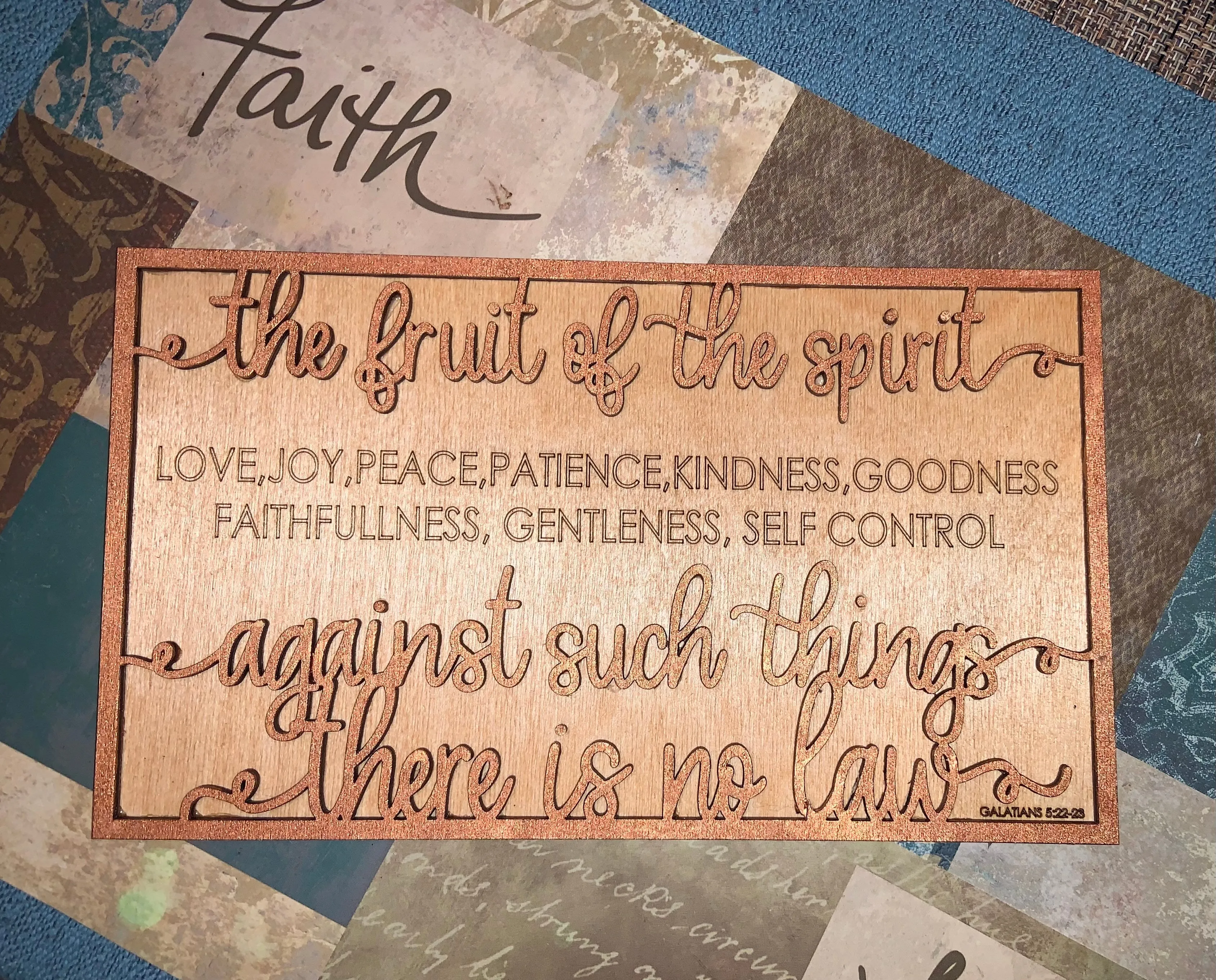 Layered Quotes: Fruit of the Spirit Galatians Laser Ready SVG File