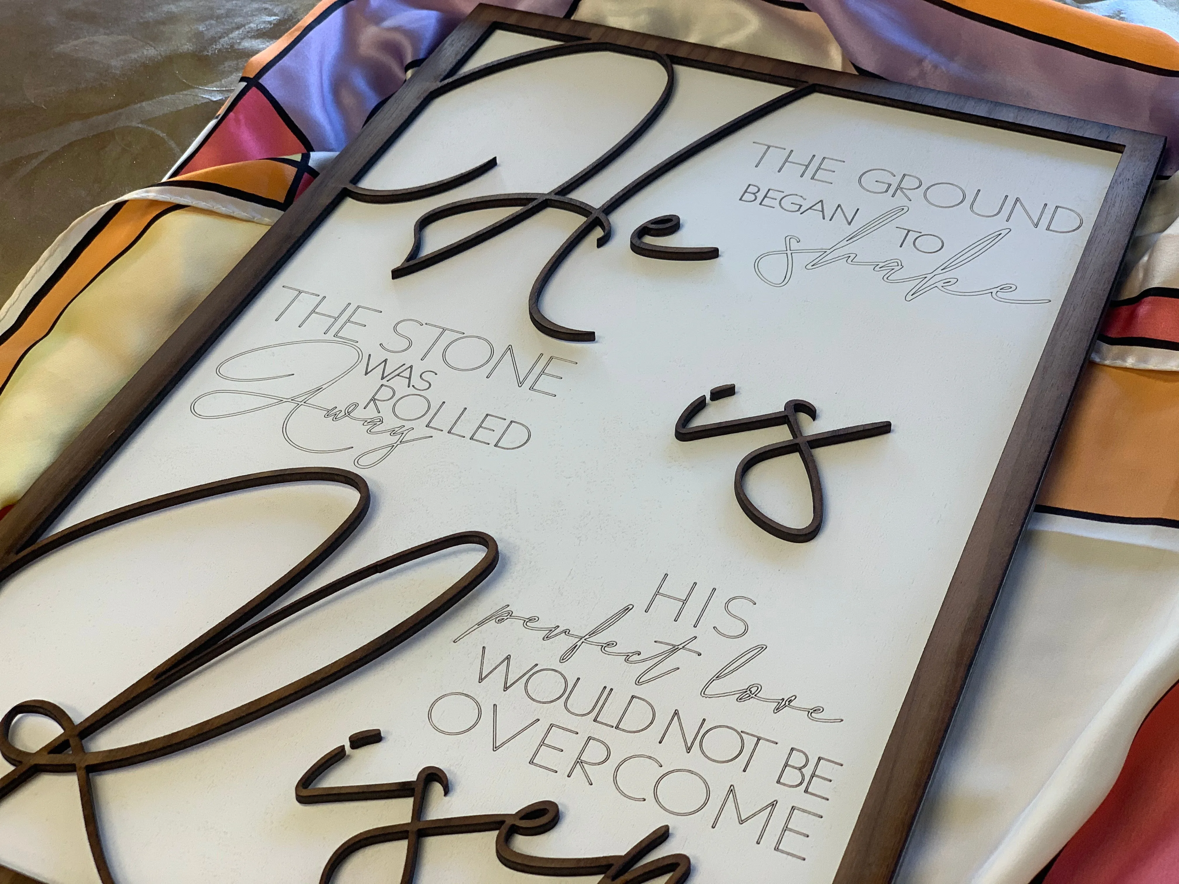 Layered Sign: He is Risen Glowforge Ready Laser FILE