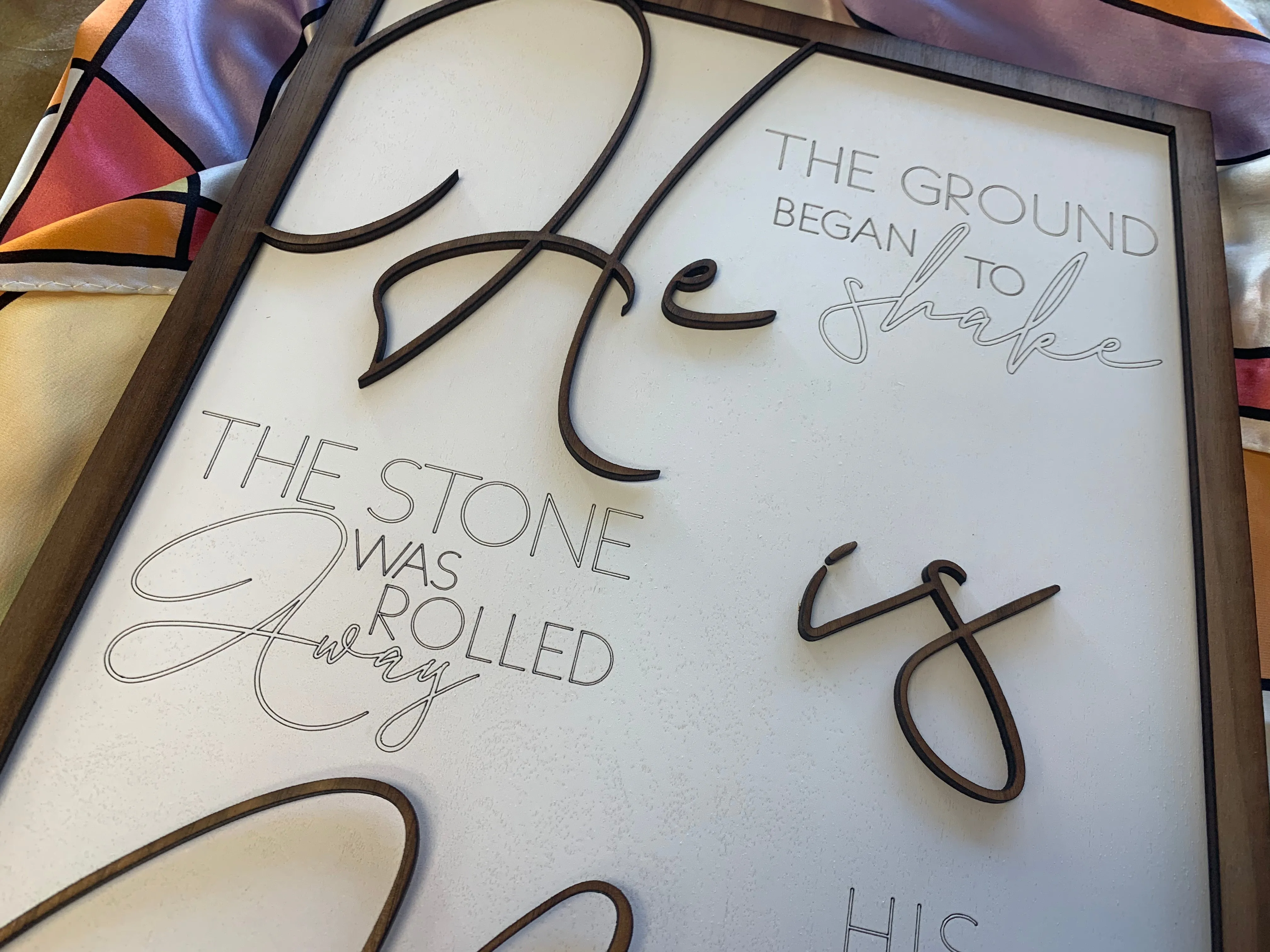 Layered Sign: He is Risen Glowforge Ready Laser FILE