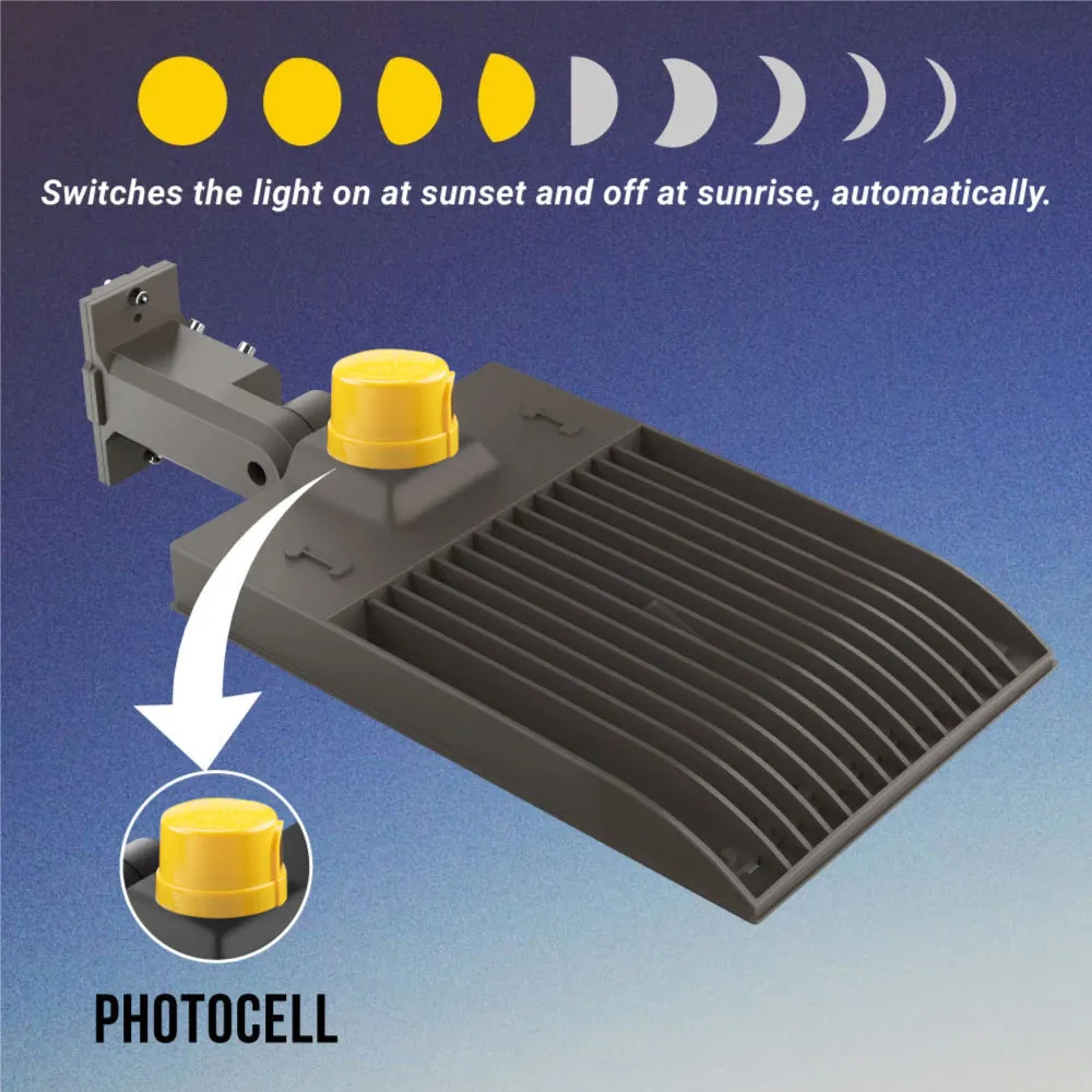 LED Pole Lights With Photocell 450 Watt & 20KV Surge Protector, 5700K, Universal Mount, AC100-277V, Bronze, Car Park Lighting - Street Light