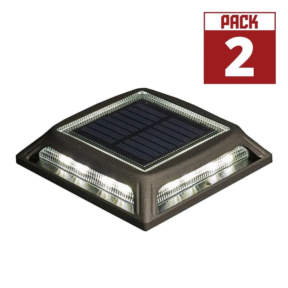 LED Solar Post Cap 5x5 25 Lumens Selectable CCT (Pack Of 2)