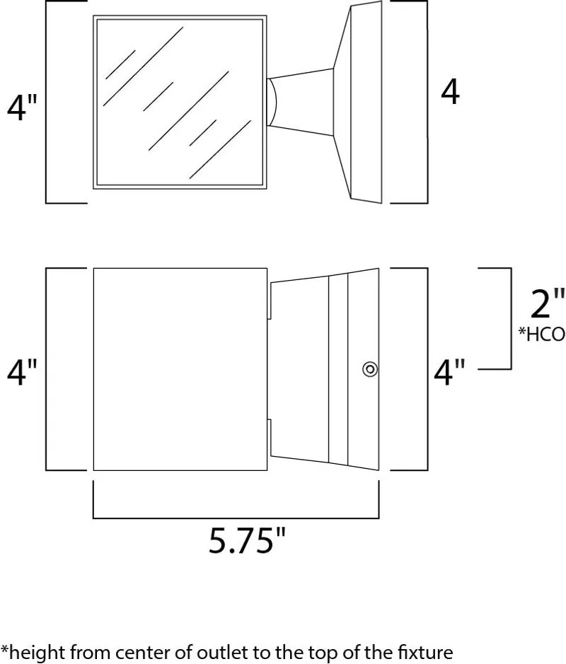 Lightray 4" Square Outdoor Wall Sconce