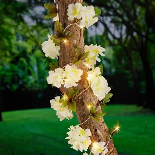 Lytworx Warm White Solar/USB Hydrangea Garland