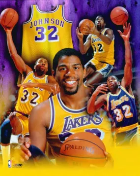 Magic Johnson "Legend" Career Commemorative Premium Poster - Photofile Inc.