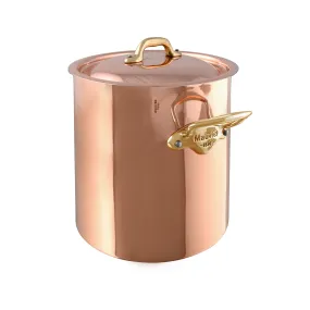 Mauviel M'Heritage 150B Copper Stockpot With Lid Brass Handles, 9.9-Qt