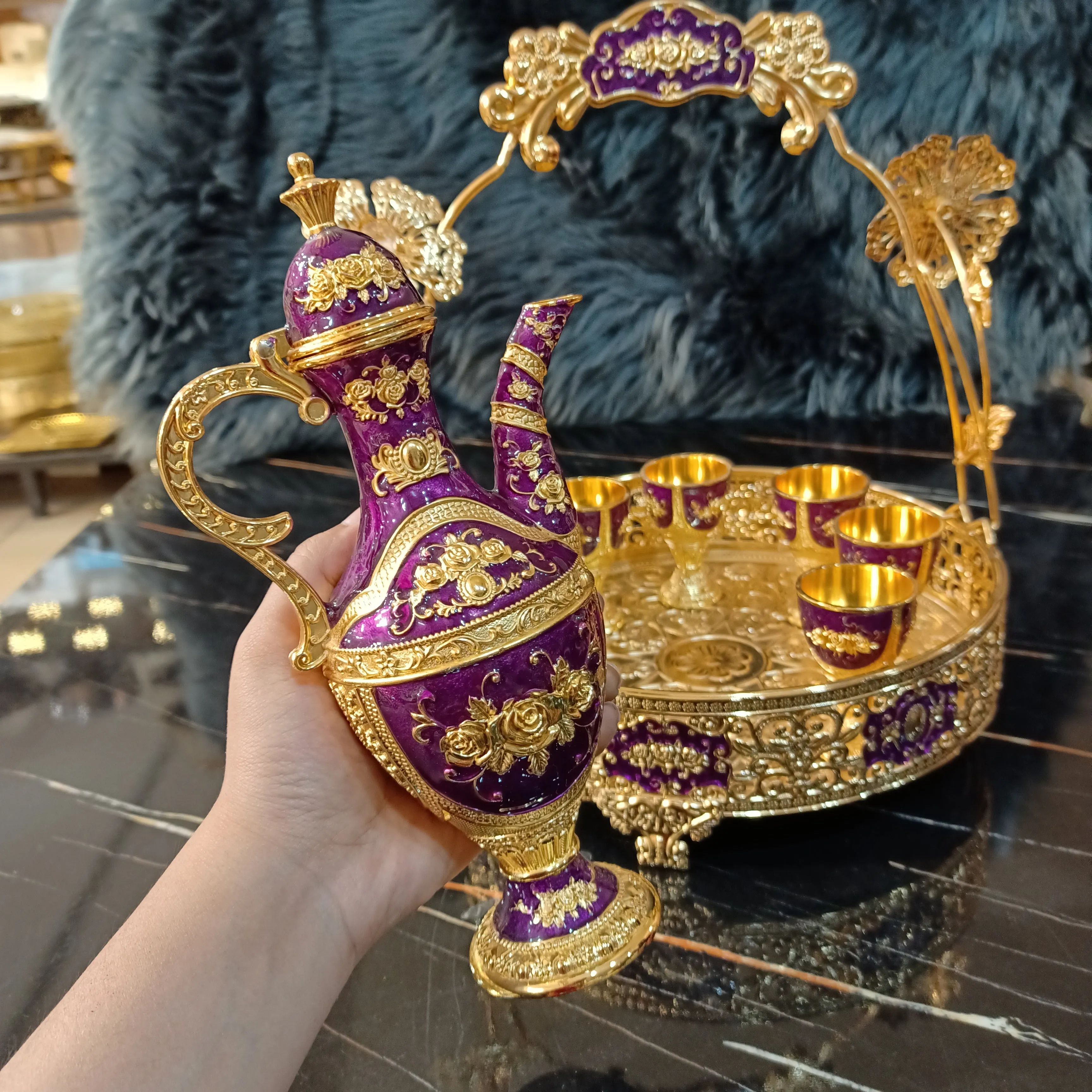 Metal Turkish Kehwa Set