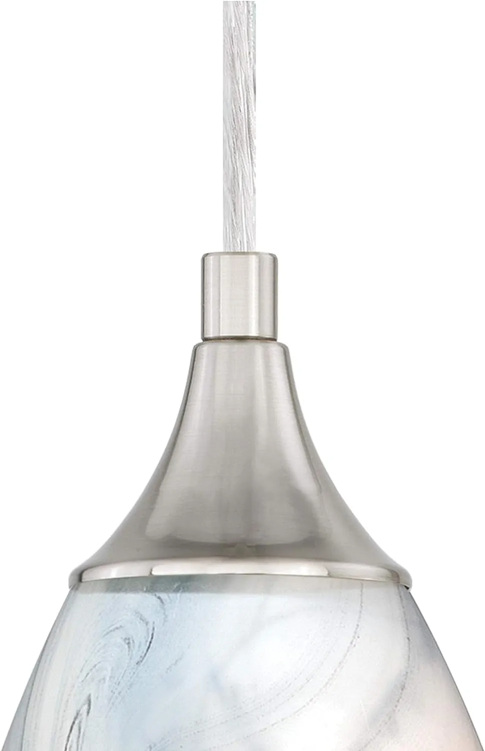 Milano Satin Nickel Mini Pendant Ceiling Light Gray White Glass