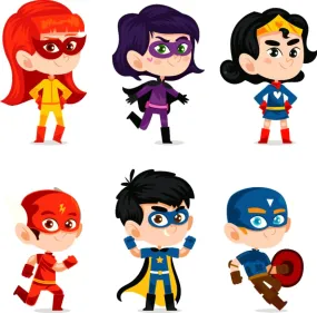 MINISHA ENTERPRISE'S Cartoon Superhero Vinyl Wall Stickers, Set of 6 12x12 inches Sheet