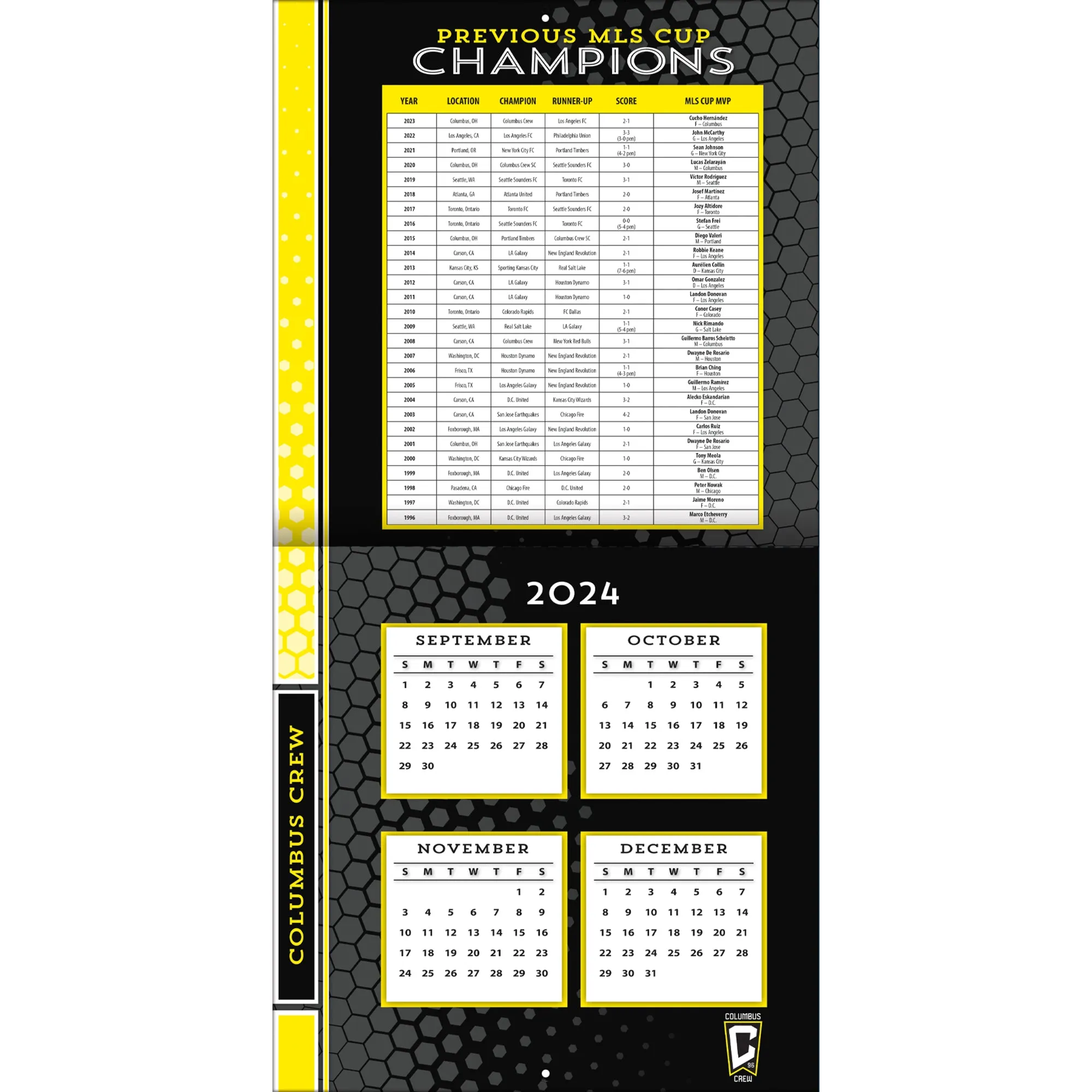 MLS Columbus Crew Wall 2025 Calendar - Online Exclusive