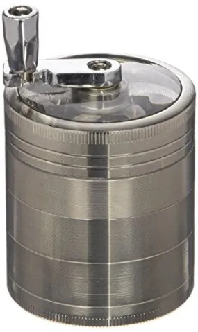 Mr. Brog Zinc 2.5 x 3 Inch 5 Piece Tobacco/Herb/Spice Grinder with Lever/Double Filter Level