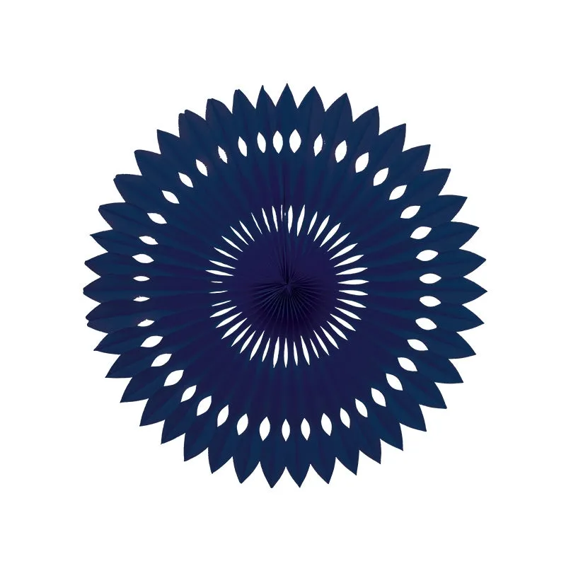 Navy Blue Paper Hanging Fan (40cm)