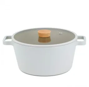 Neoflam Fika 24cm Stockpot Induction with silicone rim glass lid