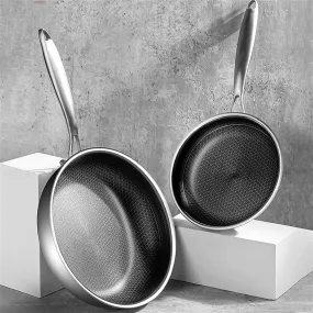 (NET) Stainless Steel Pan, Non Stick Pan 27.5x27.5x6.5CM