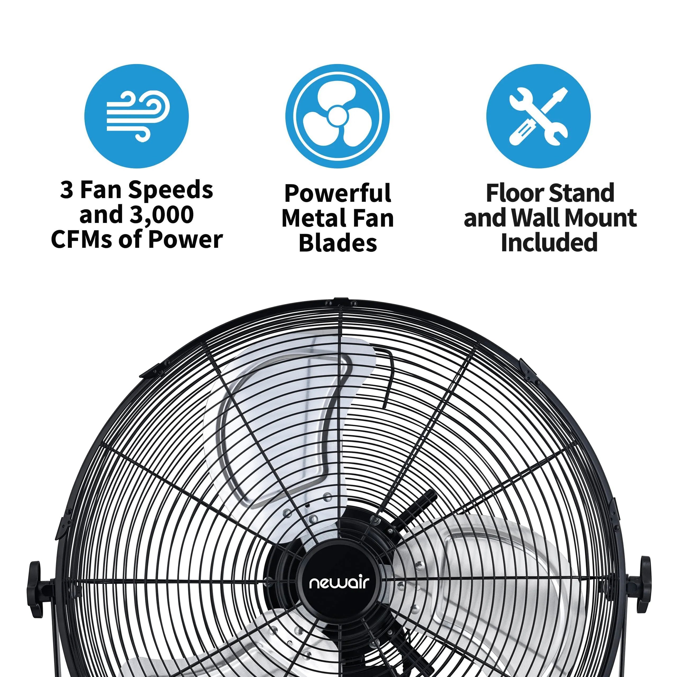 Newair® 18" Outdoor-Rated Fan - Floor or Wall Mounted