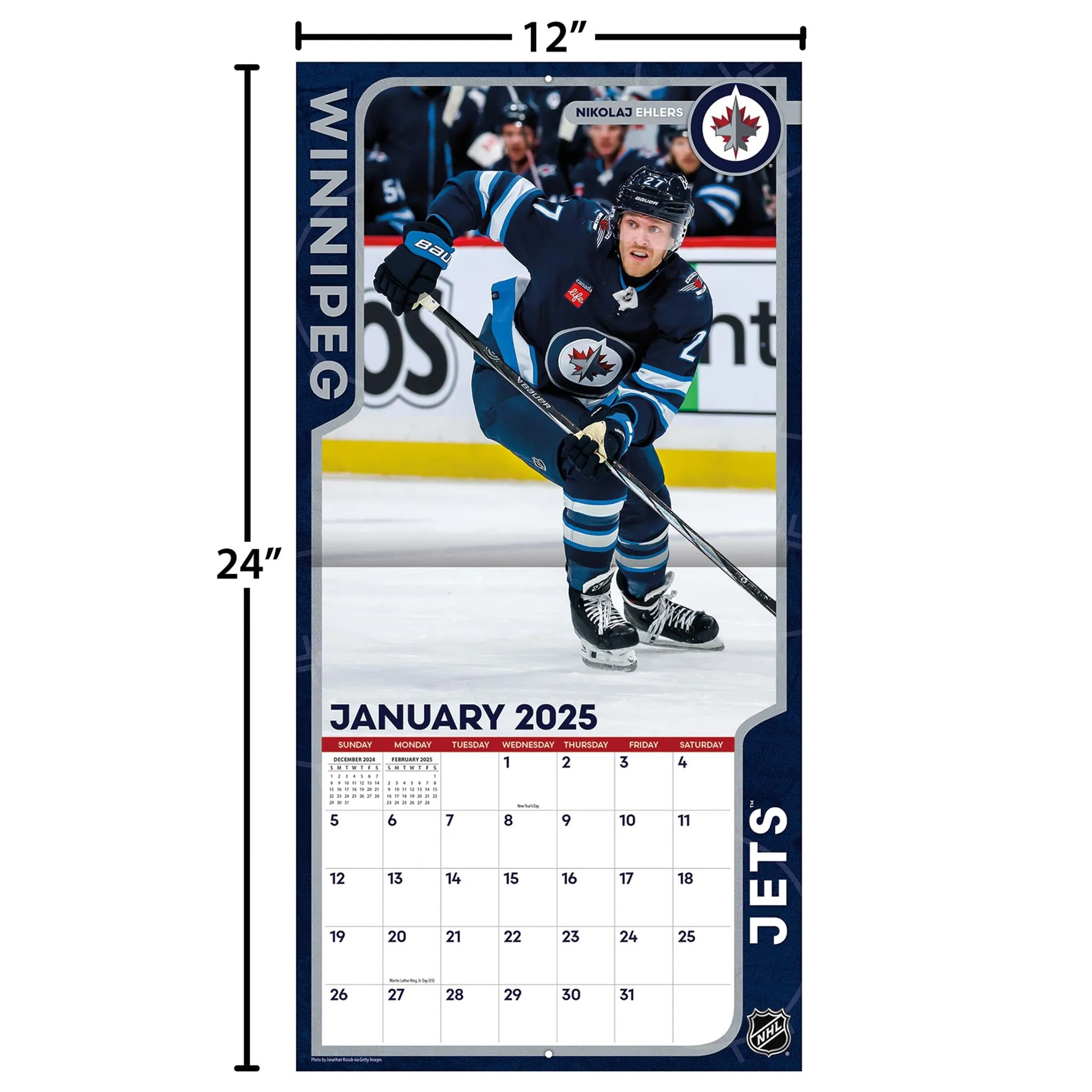 NHL Winnipeg Jets Wall 2025 Calendar - Online Exclusive