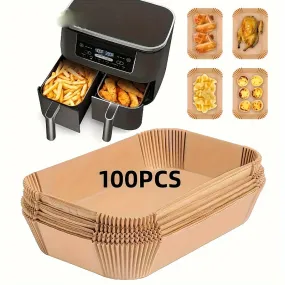 Non-Stick Air Fryer Liners for Dual Fryer – 50/100 Pack